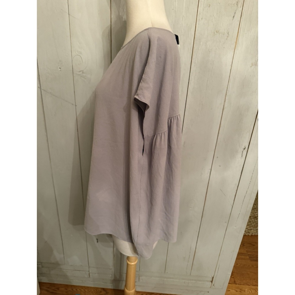 Eileen Fisher Silk Boxy Blouse Top misty lilac Tunic Pull Over New 268$ Lg - Picture 12 of 13